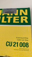 Mann Filter Innenraum CU 21008 Nordrhein-Westfalen - Hürth Vorschau