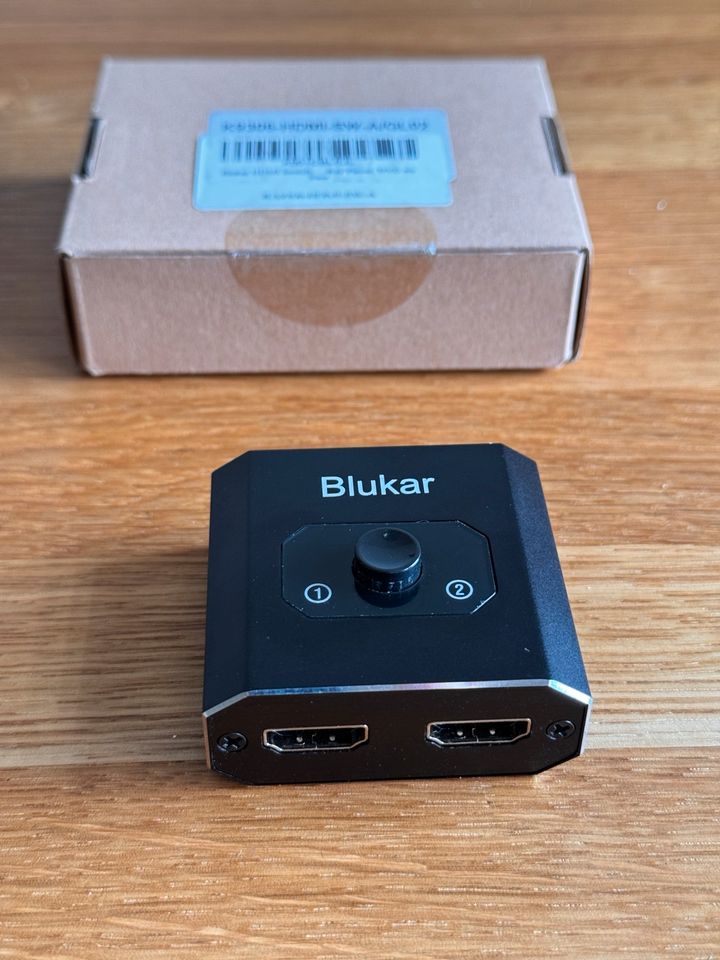 Blukar HDMI Switch, Aluminium HDMI Splitter 2 in 1 oder 1 in 2 in Hirschau