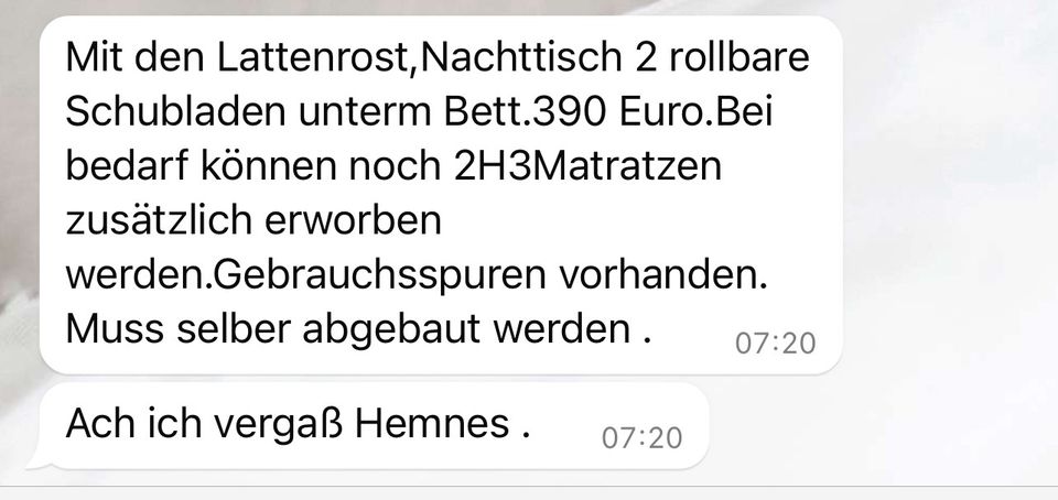 Hemnes Bett und Lattenrost in Harpstedt