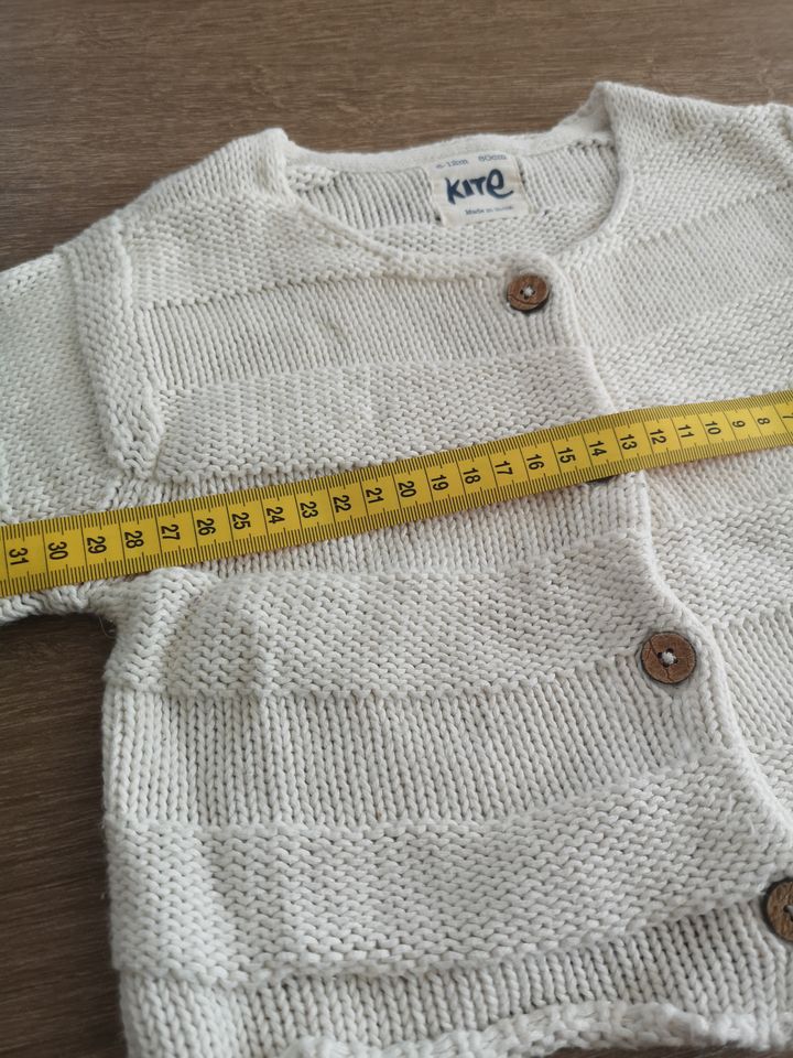 Kite Baumwollstrickjacke weiß GOTS Gr.80 fällt groß aus in Laumersheim