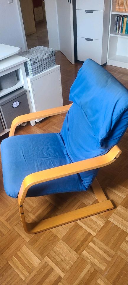 Drei Ikea POÄNG Sessel - blau in Gießen
