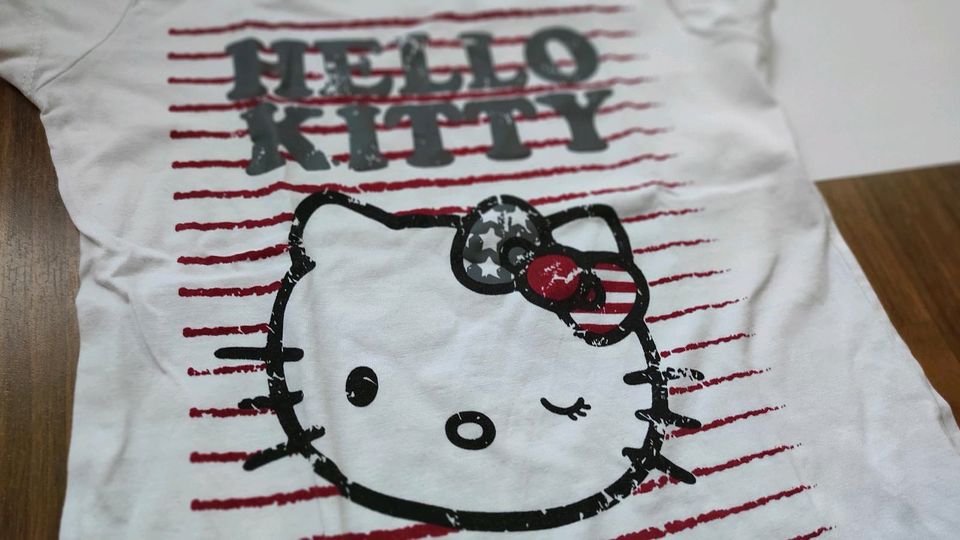 T-Shirt 104 110 Hello Kitty Baumwolle  pink weiß in Witten