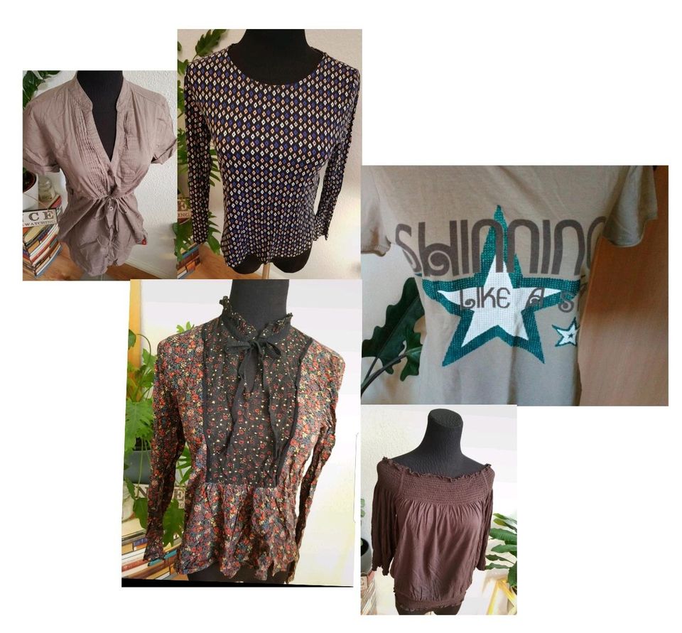 H&M Esprit venice blise Shirt Muster XS 34 S 36 M 38 Braun Tunika in Leipzig