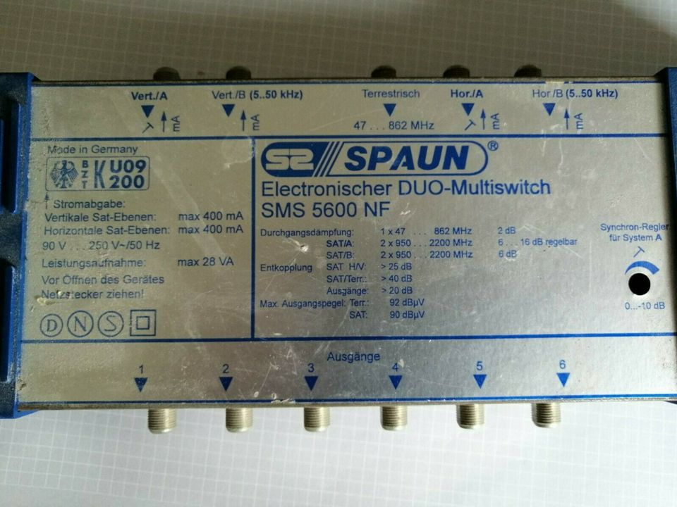 SAT Spaun electronischer DUO-Multiswitch SMS 5600NF in Wörth an der Isar