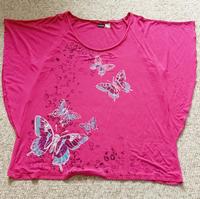 T-Shirt rot mit Schmetterlingen Gr. 48 50 bodyflirt Sachsen-Anhalt - Zeitz Vorschau