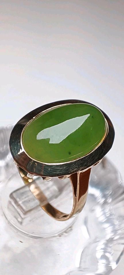 Vintage Jade Ring 333 Gold 8 k 55 in Reinstorf