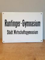 altes Emailschild Regensburg  Runtinger Gymnasium um 1950 Bayern - Wiesent Vorschau