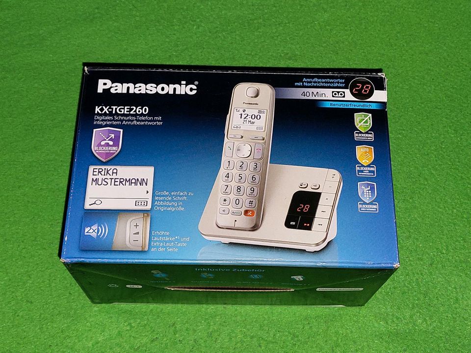 Panasonic KX-TGE260 Schnurlostelefon Anrufbeantworter Neu & OVP in Blomberg