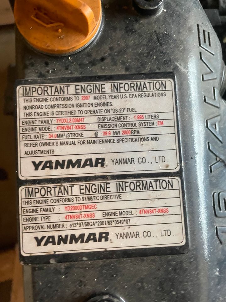 Yanmar 4tnv84 Motor neu wacker Neuson Volvo yanmar in Thalfang