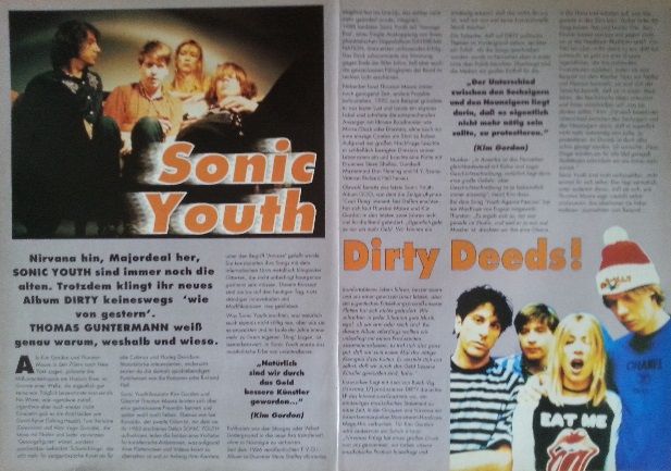 Sticker SONIC YOUTH u. Mini-Poster, Interviews... 90s Indie Noise in Köln