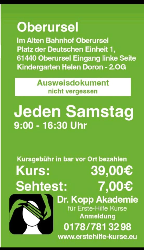 Erste-Hilfe-Kurs & Sehtest in Oberursel in Oberursel (Taunus)