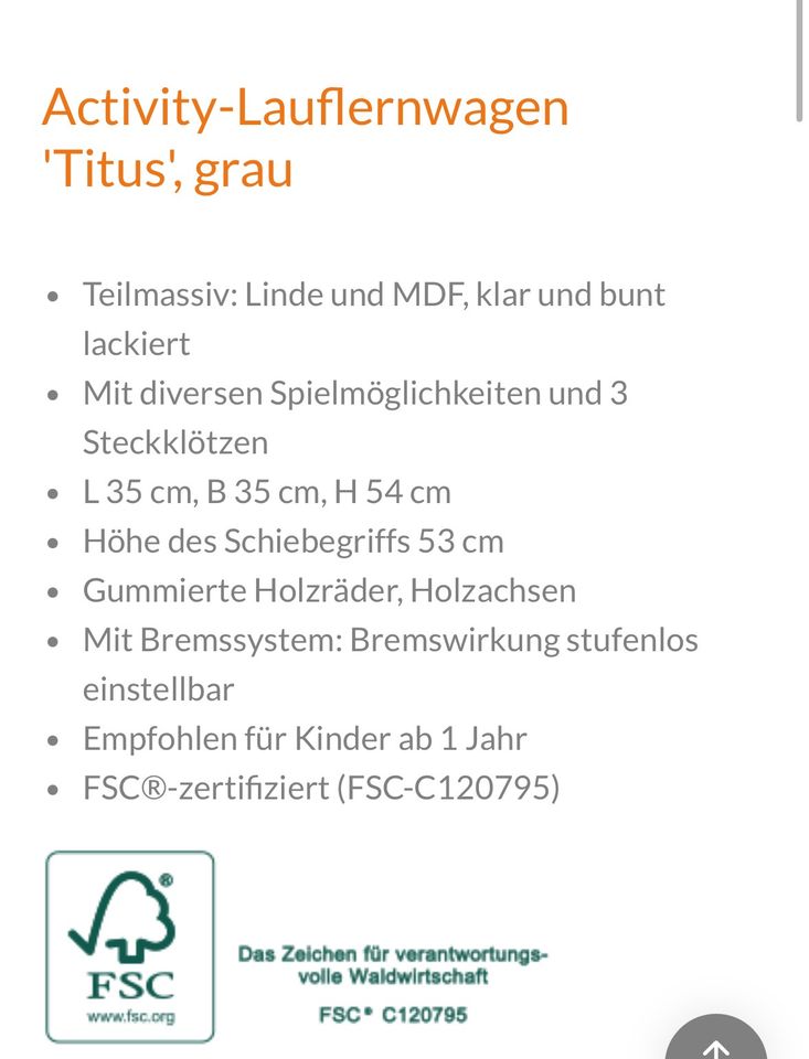 Pinolino Lauflernwagen Titus aus Holz in Ratingen