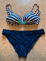 Blauer Bikini mit weißen Streifen und türkiser Badehose Bayern - Buchhofen Vorschau