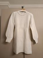 Kleid wollweiss weiss Winterkleid Pailletten Steine Bremen - Schwachhausen Vorschau