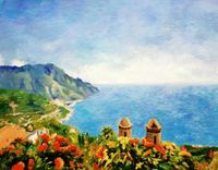 Villa Rufolo bei Ravello k96473 90x120cm Ölgemälde handgemalt Berlin - Treptow Vorschau