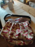 Handtasche Umhängetasche rot beige braun  Leder Stoff Niedersachsen - Bad Bodenteich Vorschau