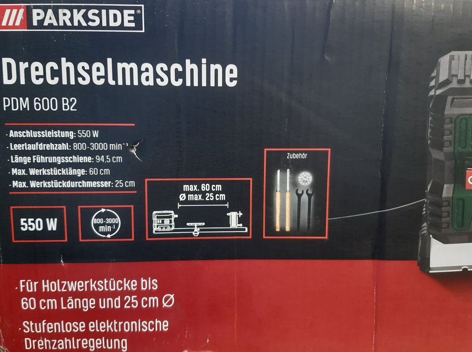PARKSIDE® Drechselmaschine PDM 600 B2 Drechselbank 2 Beitel in Bad Gottleuba-Berggießhübel