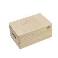 CHICCIE personalisierte Holzbox zur Geburt 30x20x14cm natur Nordrhein-Westfalen - Heiden Vorschau