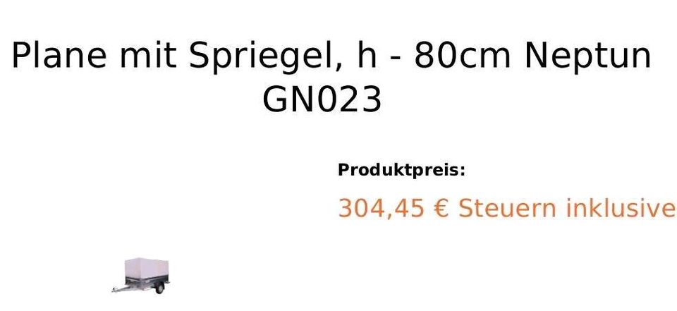 Spriegel + Plane Neu und OVP 750kg 110cm x 202cm in Dobbertin