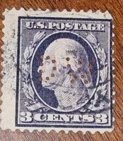 3 Cent G. Washington 1918 PERFiN Briefmarke USA Hessen - Dreieich Vorschau