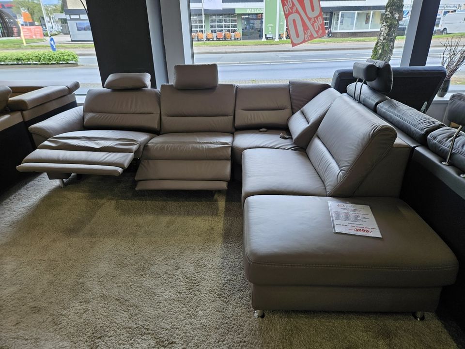 NEU ECHTLEDER Couch Wohnlandschaft Ledersofa 2x Motor Relaxsitz % in Bocholt