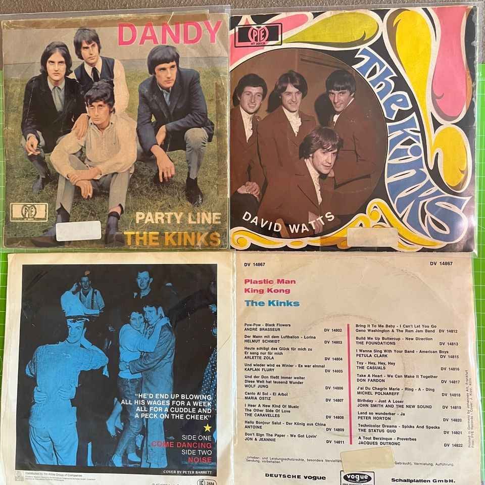 4xThe Kinks; Schallplatten, Singles, 7'', 1969-1982 in Hannover