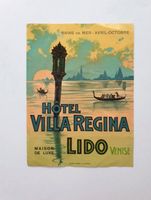 Vintage Kofferaufkleber Hotellabel Venedig Venezia  Lido Mitte - Wedding Vorschau