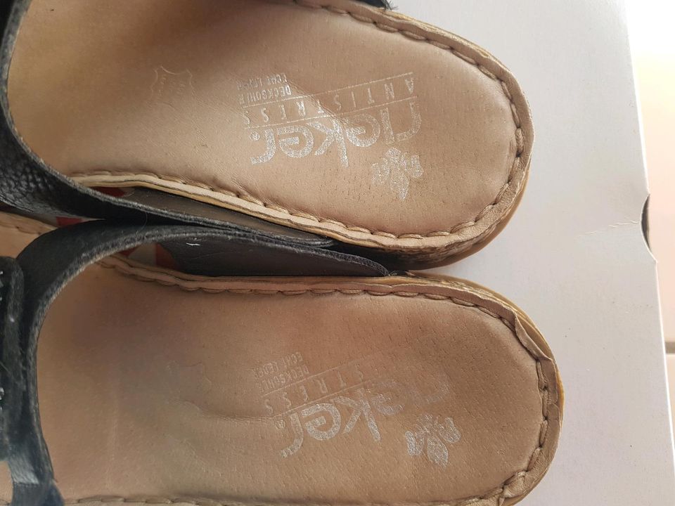 Rieker Antistress Zehentrenner Flip Flops schwarz Perlen,38 neuw in Saarbrücken