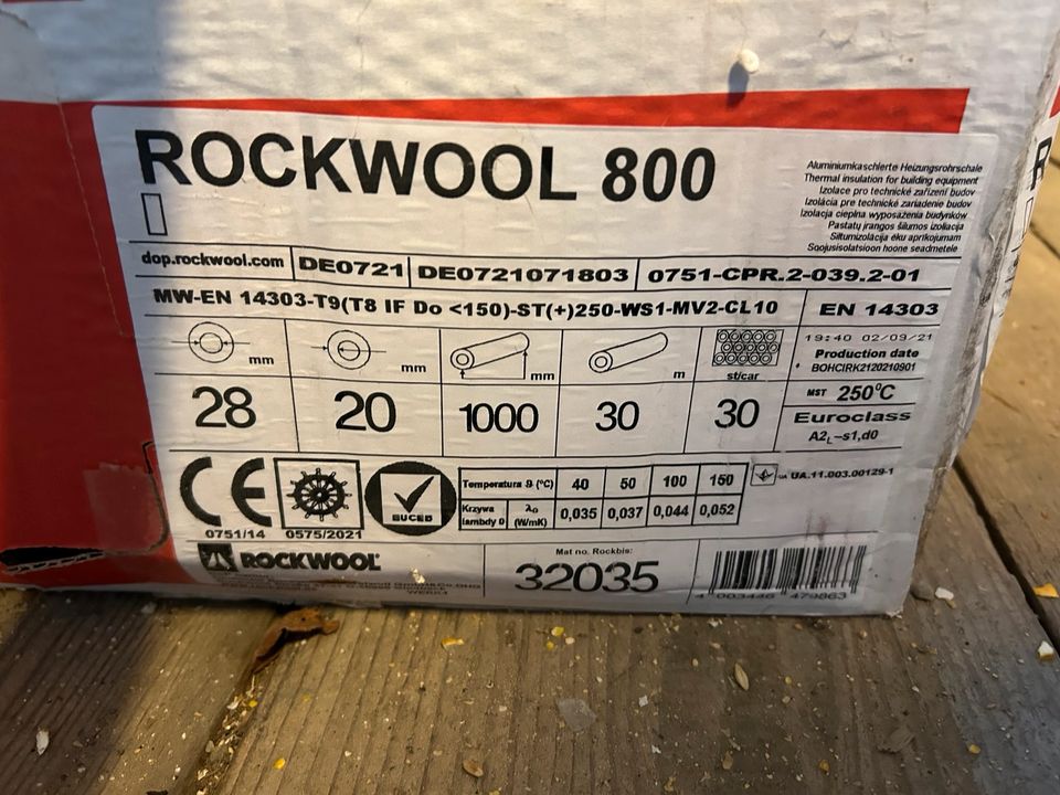 Rockwool 800 für 28 mm Rohr in Uttenweiler