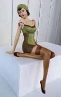 Deko Figur Frau Pin Up Girl Kantenhocker Retro Vintage NEU Niedersachsen - Bissendorf Vorschau