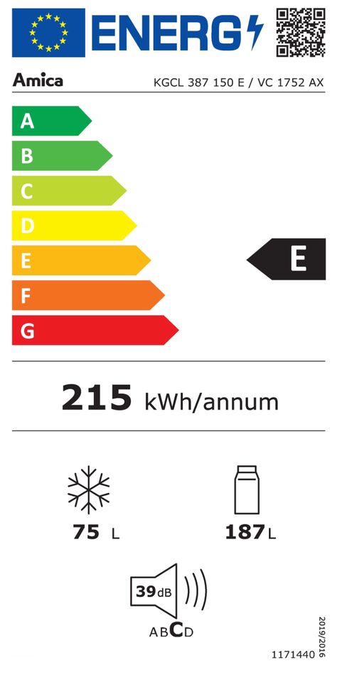 Amica Kühl-/Gefrierkombination  (KGCL387120E) in Berlin