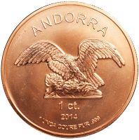 Fürstentum Andorra 1 Unza 0.999 Kupfer 1 Centime 2014 - 20 Stück Baden-Württemberg - Dettingen unter Teck Vorschau