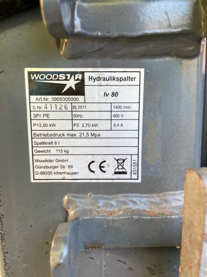Hydr. Holzspalter 8t - Woodstar IV 80 in Frankfurt am Main