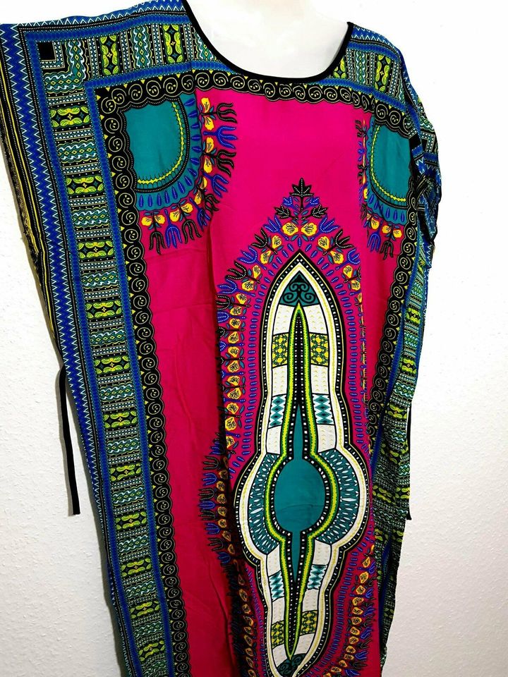 Maxikleid Kaftan Kleid Strandkleid Kimonoärmel Dashiki Free Size in Laubach