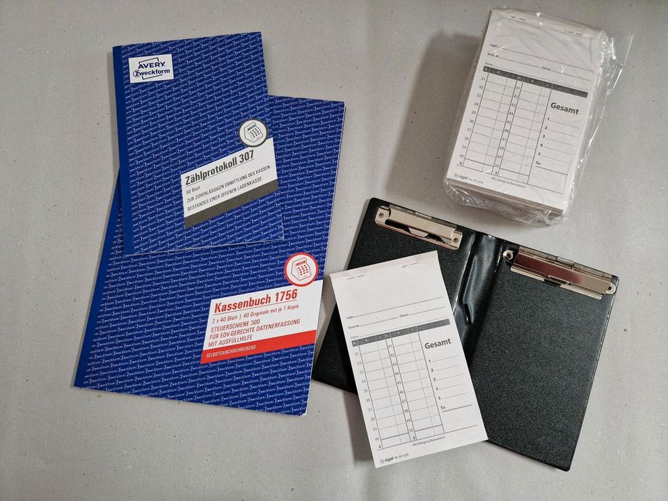 Kassenbuch, Zählprotokoll,  Quittungen, kassenblock, geschäft in Niedernhausen