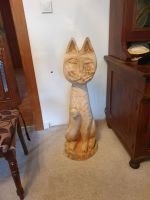 Holzfigur Katze Handarbeit Kunst Statue Leipzig - Holzhausen Vorschau