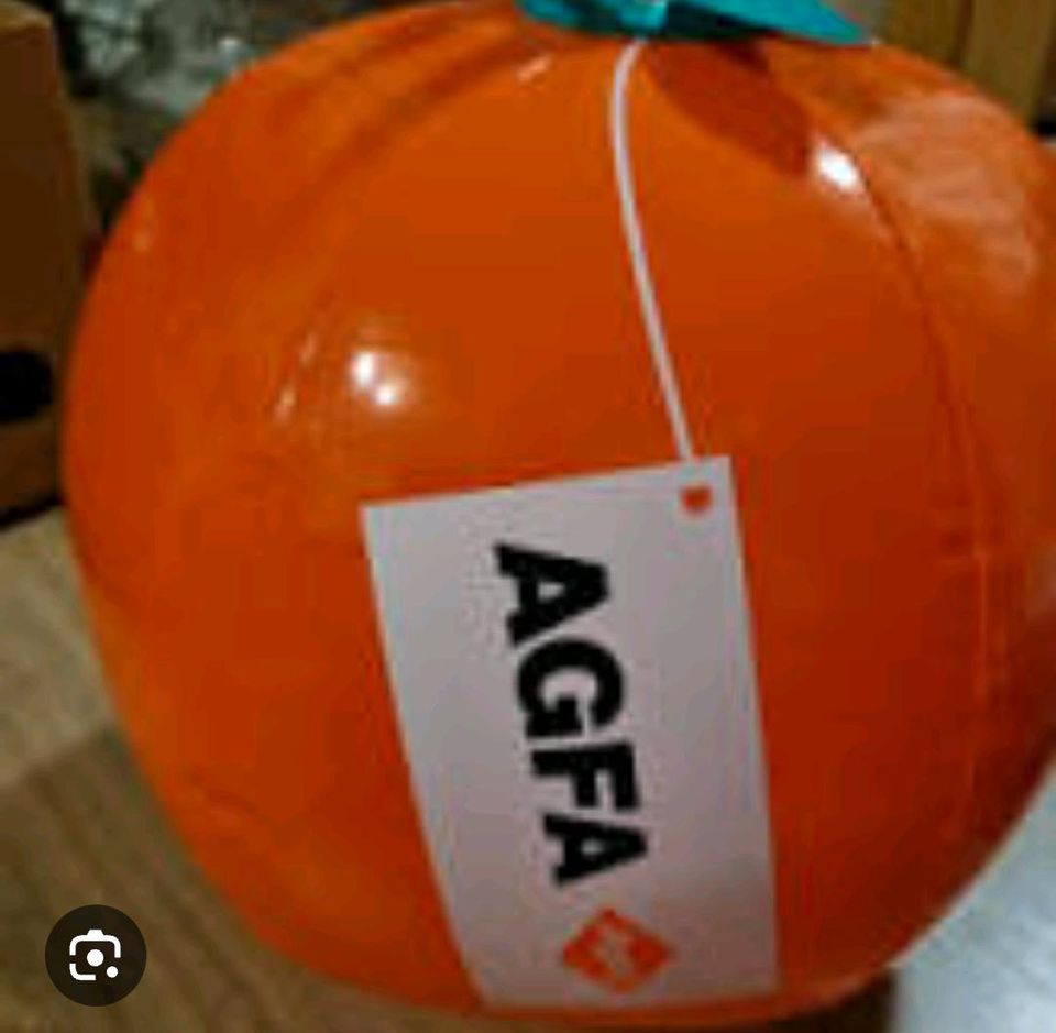 AGFA  Wasserball NEU aufblasbar orange Werbung Agfa Foto in Stelle