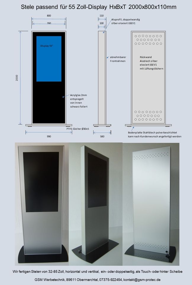 Digital Signage, Stelen und Gehäuse nach Wunsch in Obermarchtal