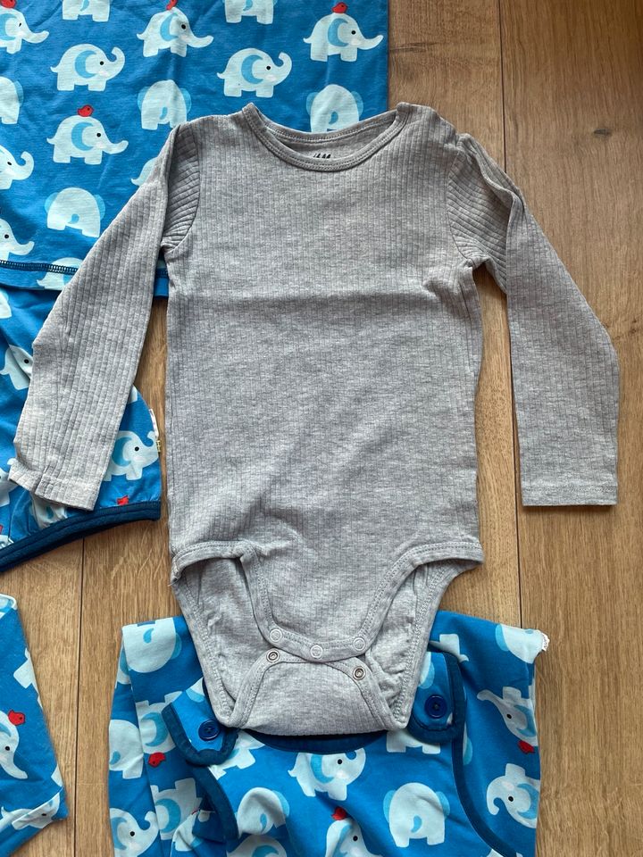 Maxomorra Geschwister Set blauer Elefant Kleid Overall in Rostock