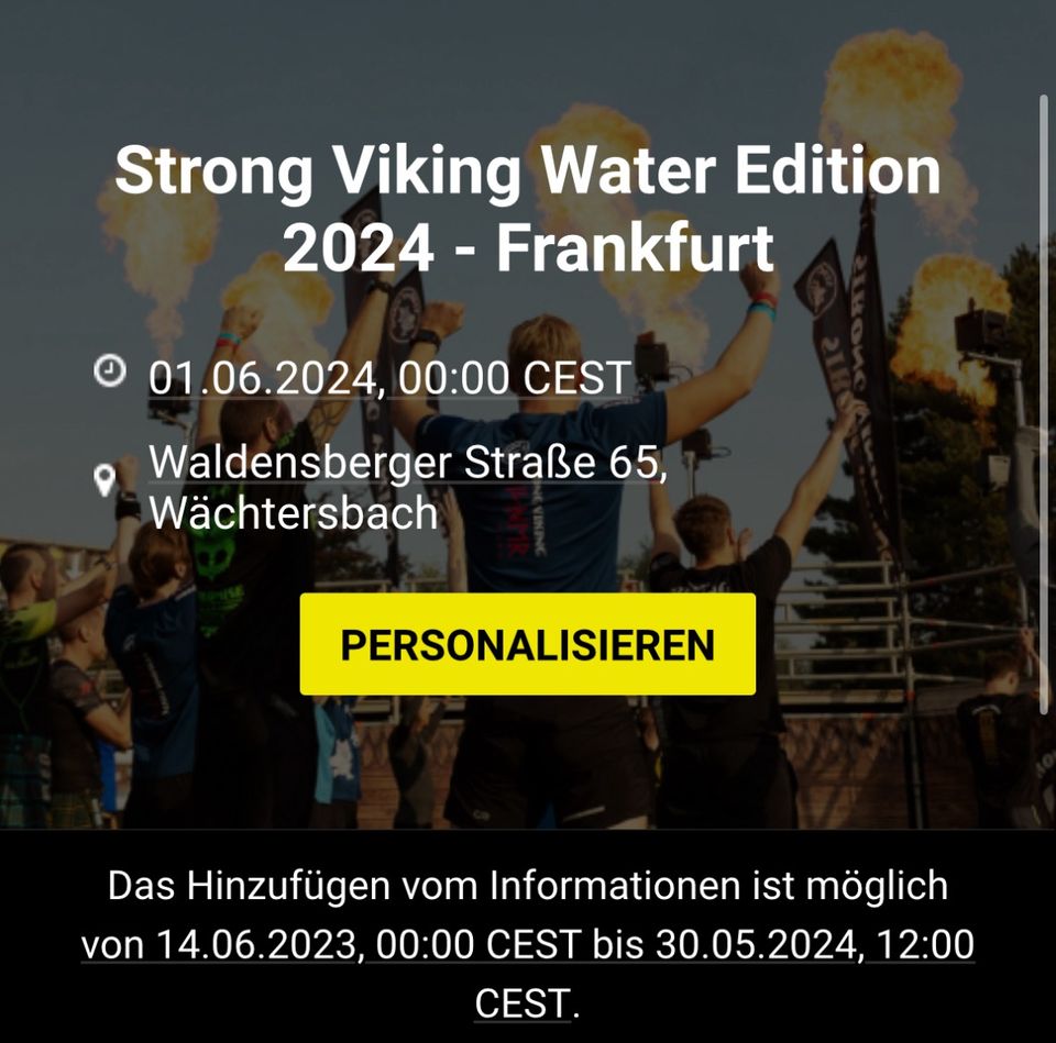 Strong Viking  Ticket Frankfurt Water Edition 19km Ragnar in Köln
