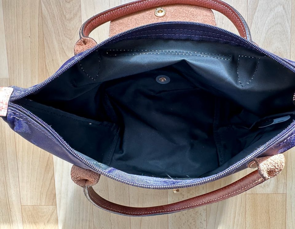 Longchamp Le Pliage Gr. S kurze Henkel+lila/purple+selten in Karlsruhe