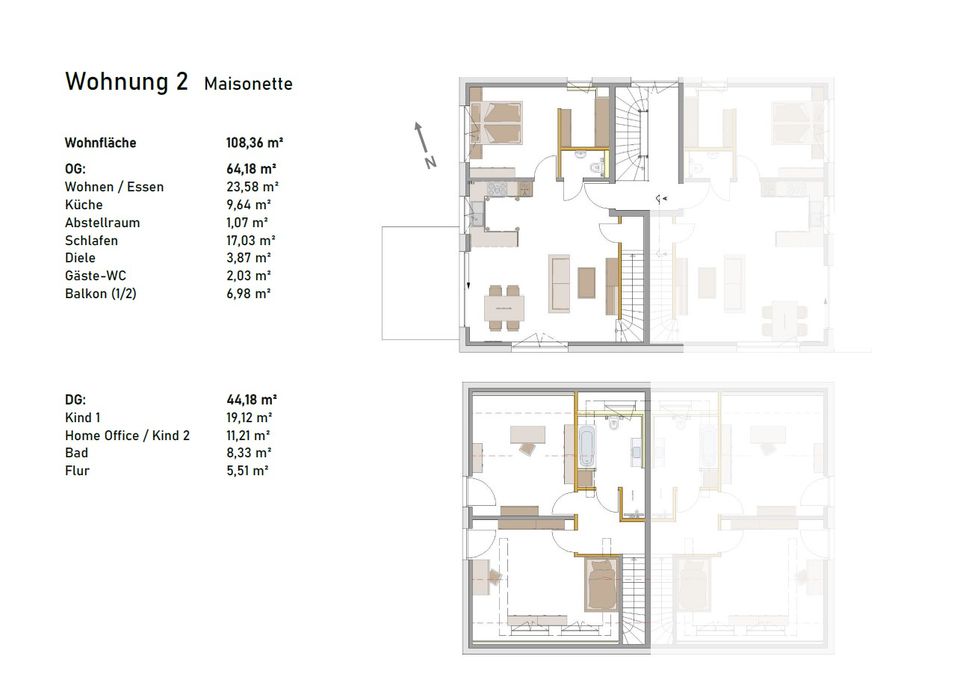 Günstiges Zinsfenster! 4-Zi-Maisonette-Wohnung mit großem Balkon in Ortsrandlage direkt am Batzenberg in Ehrenkirchen