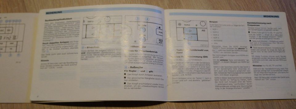 VW Bedienungsanleitung Radioanlage beta in Bad Hersfeld
