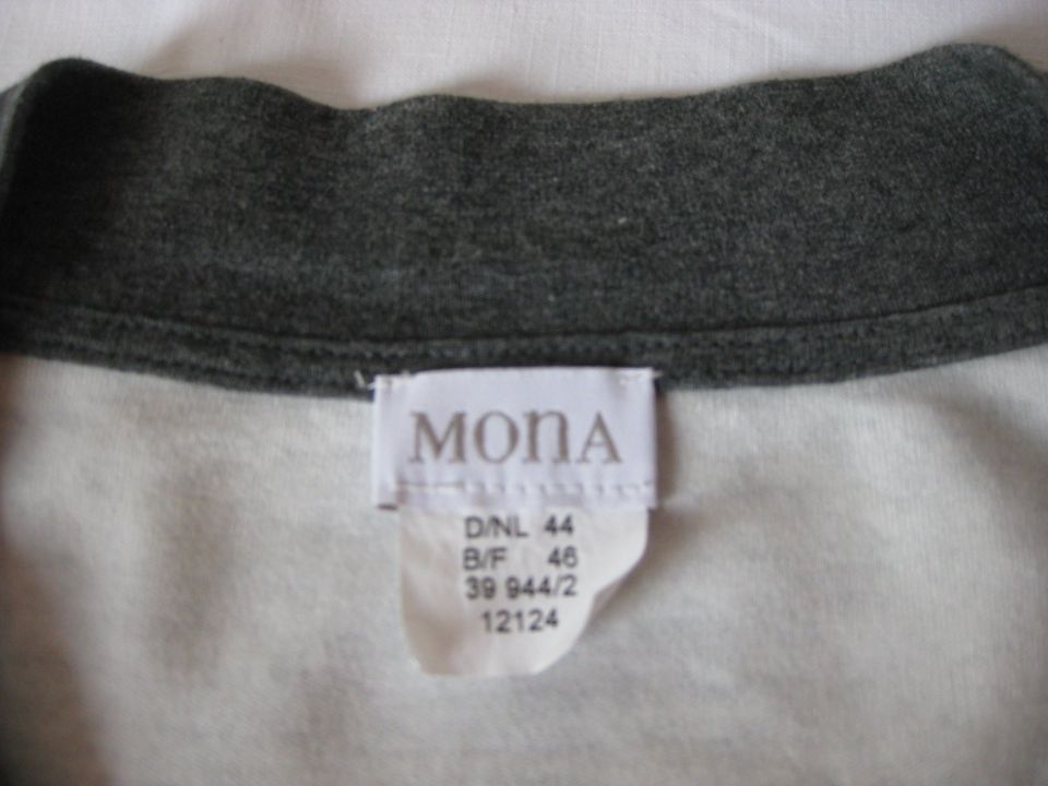 Jacke Shirtstoff grau-gem. mit RV, MONA, Gr. 44 in Taufkirchen München