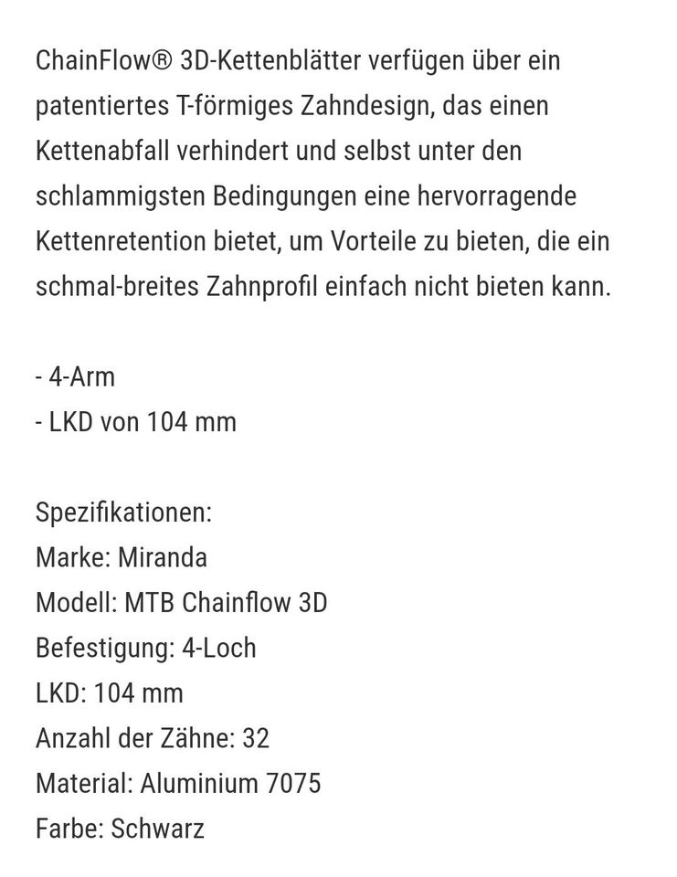 Bosch Gen 4 Chainflow 11/12-fach Kettenblatt mit Spider, 36 Zähne in Rheda-Wiedenbrück