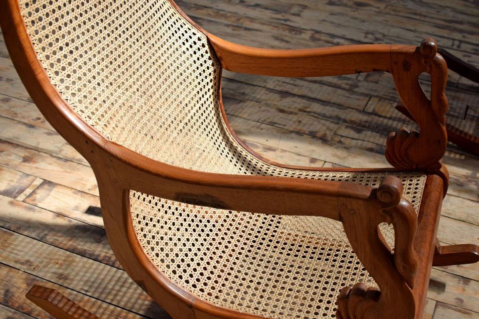 3x Schaukelstuhl Sessel Wiener Geflecht Antik Vintage Alt Teak in Dresden