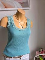 Qiero Gr. 38 S Tanktop Ripptop Spitze Aqua grün Bayern - Asbach-Bäumenheim Vorschau