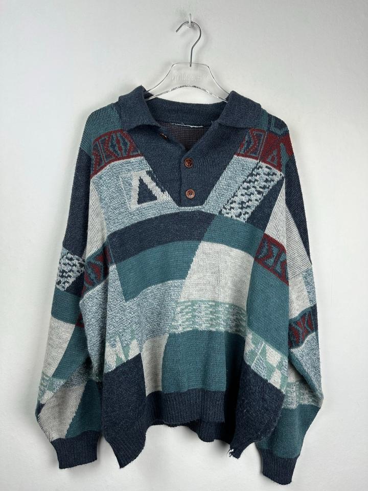 Vintage Half-Zip Sweater - Retro Pullover - Oldschool -90s- Gr. L in Neuenhaus