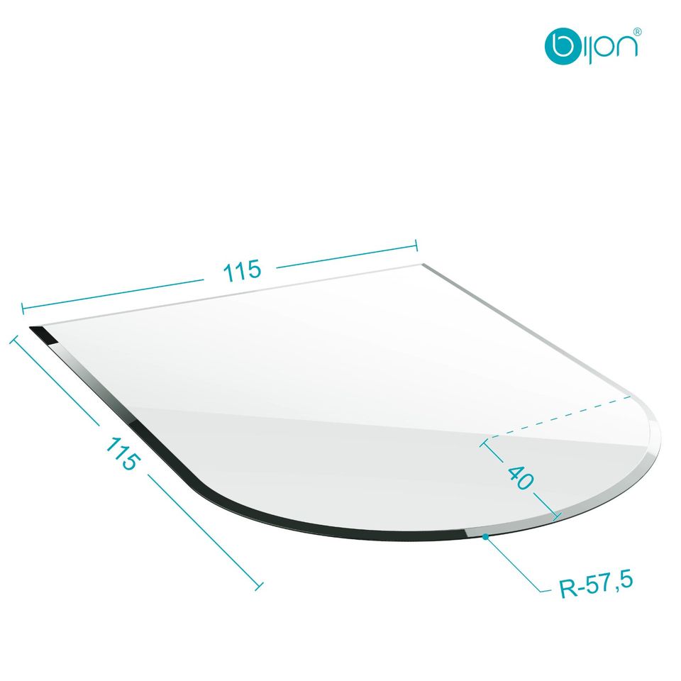 Rundbogen Kamin-Glasplatte Zunge ESG Sicherheitsglas in Ueckermuende
