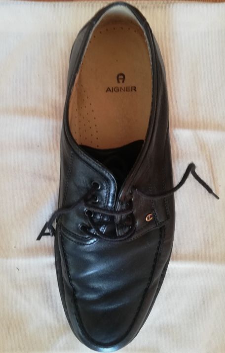 AIGNER Schuhe Herrenschuhe Schnürschuh schwarz ECHT LEDER 44 1/2 in Wedel